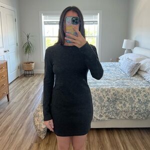 Zara Heathered Grey Long Sleeve Sweater Dress
